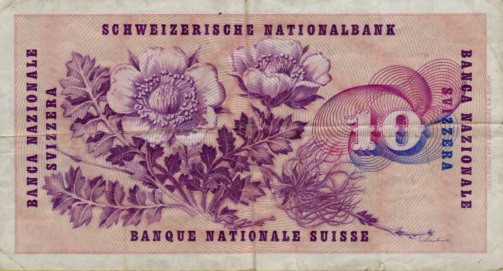 Switzerland 10 1969 VF+ P-45/o2